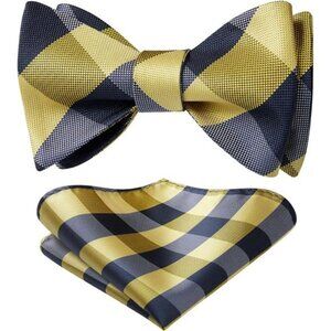 Bow Ties for Men H-01 Yellow /Grey